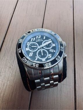 Invicta Men's Black Dial Stainless Steel Chronograph Watch